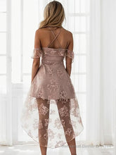 A-Line/Princess Off-the-Shoulder Short/Mini Lace Homecoming Dresses